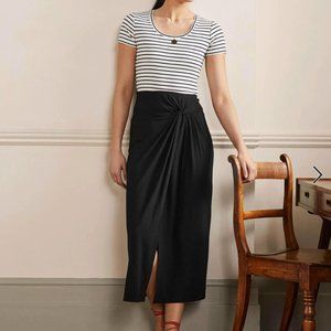 *SALE* Boden Knot Waist Jersey Midi Skirt - Black / Sz 6